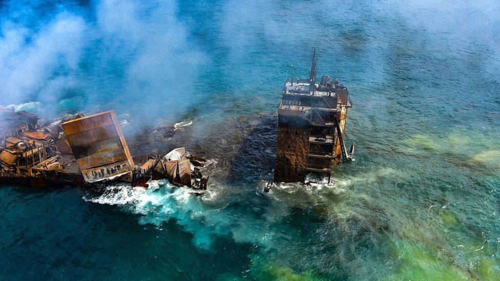 Fears Of Environmental Disaster As Oil-Laden Ship Sinks Off Sri Lanka