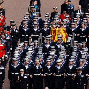 Queen Elizabeth's Coffin On Its Way To Final Resting Place