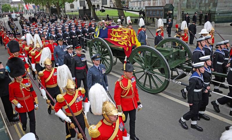 Queen Elizabeth II's Coffin Carried On 123-Year-Old Gun Carriage
