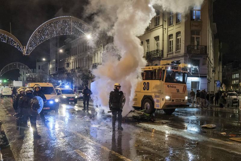 Riots In Brussels After Morocco's World Cup Win Over Belgium