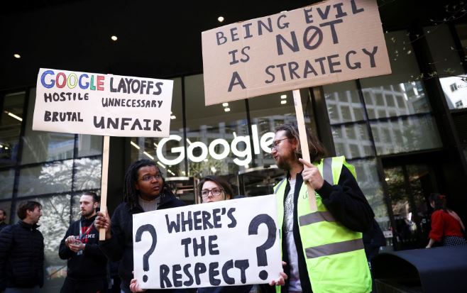Google Workers In London Stage Walkout Over Job Cuts