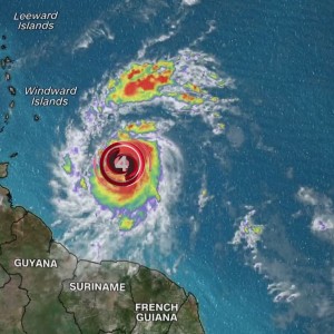 Hurricane Beryl strengthens to Category 4 storm; nears southeast Caribbean